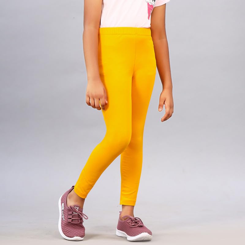 Image of ZION Leggings for Girls - Cotton Regular Fit Ankle Length | Soft & Comfortable | Perfect for Every Occasion - School, Play & Beyond | Multiple Sizes & Colors