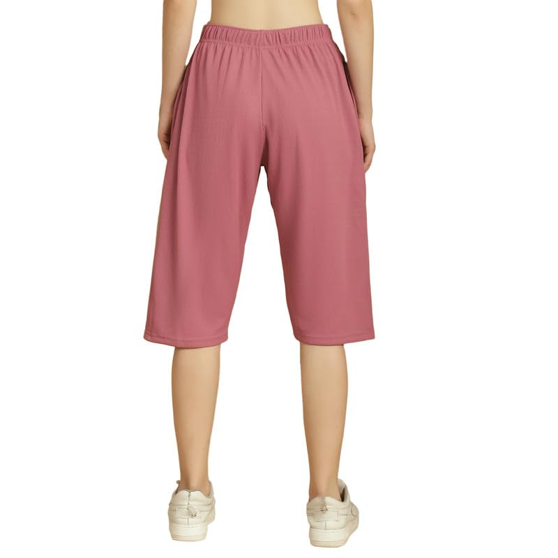 Image of Mack Jonney Solid Regular Fit Polyster Lycra Capri for Women-P