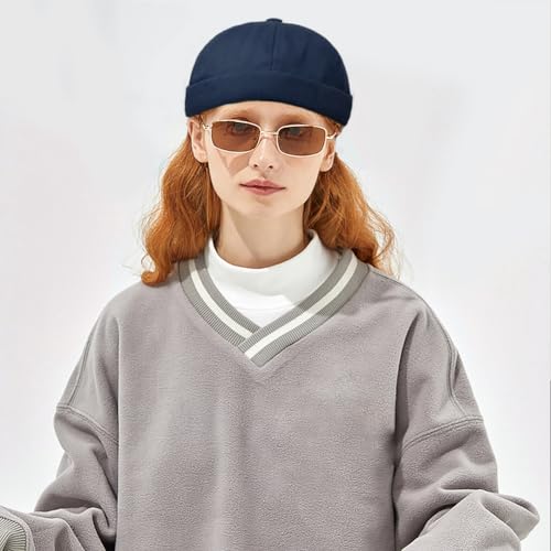 Image of Dome Brimless Hats for Women Men Beanie Docker Cap Sailor Skull Cap