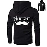  Nest Home Mr Mrs King Queen Partner Parchen King Queen - Sudadera con capucha para parejas, Negro para hombre., L