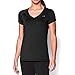 Under Armour Women's HeatGear Armour Short Sleeve, Black/Metallic Silver, X-Large
