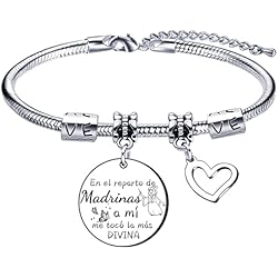 Pulsera Plata Madrina XQXQXZ Regalo Madrina Pulsera para Madrina Pulseras quieres ser mi madrina?para Madrina Regalo de Cumpleaños Regalos Navidad Madrina Ideas Regalo Madrina (3)