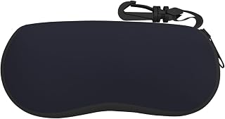 Funda para gafas portátil ultraligera de color negro suave con llavero, unisex