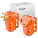 Nilight 50 Amp RV Male and Female Plug Set 14-50P and 14-50R Receptable 125V/250V Volt Heavy Duty Electrical Camper ETL Listed for Caravan Motorhome Van Trailer