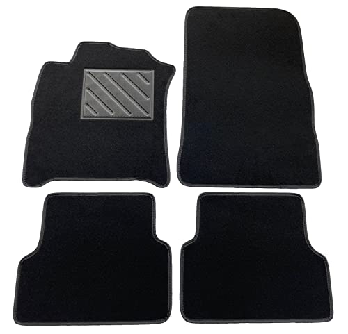 Tapis de sol pour Renault Modus de 2004 à 2007 sur mesure, antidérapant, talonnette en caoutchouc renforcé Noir