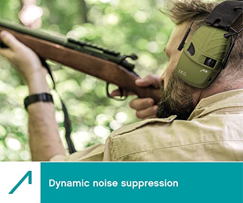 ACE Alpha Kapsel-Gehörschutz - aktive Ohrenschützer für Arbeit/Jagd/Schießsport - EN 352 - Grün - Image 6