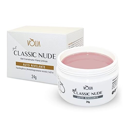 Gel Construtor para Unhas de Gel Alongamento Classic Nude 24g, Vòlia