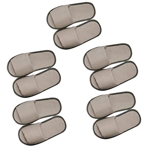 FZQBEY Pantoffel mit Vorne Offene Spitze Einweg,5 Paar Hotelslipper in Universalgröße,rutschfeste Hausschuhe aus Vliesstoff - für Hotels,Pensionen,Spa,Gast Cover