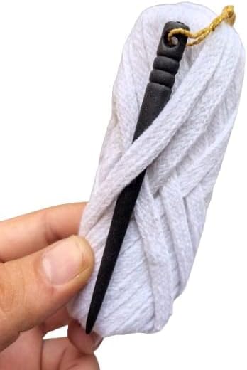 GenericPyjama Nada Flat Dori String with Needle (10 Meters/Roll), Cotton,Pure Cotton Flat String for Payjama,Lehenga,Sari,Ethnic Dresses, Petticot & Salwar(Pack of 2) with Insertion Tool, White