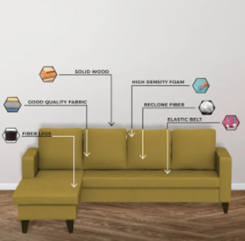 Image of The MM Furniture store Premium Fabric Sofa - Camel (5 Seater - LHS)