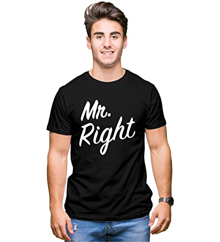 Image of Hangout Hub Couple Tshirts Matching Twinning Tees for Men Women | Set of 2 | Printed|Regular Fit | Cotton T-shirts|Half Sleeves |Round Neck|Couple Dress