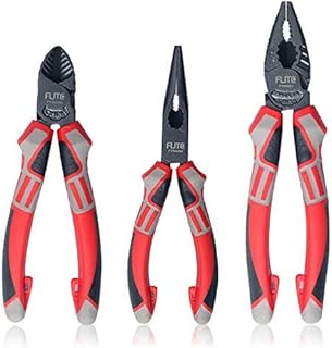 Cutting Plier SENRISE Labor Saving Plier Heavy Duty Pliers with Non-Slip Handle (8" Combination Plier + 6" Diagonal Cutting Pliers + 6" Long Nose Pliers)