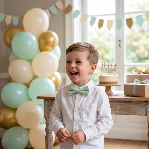 KIMHOME Nœud papillon vert menthe pour homme, nœud papillon ajustable pour les occasions formelles – vue 6