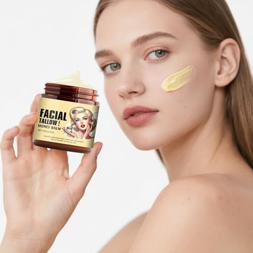 Crema de sebo de res y miel para aliviar la tirantez en pieles sensibles y secas