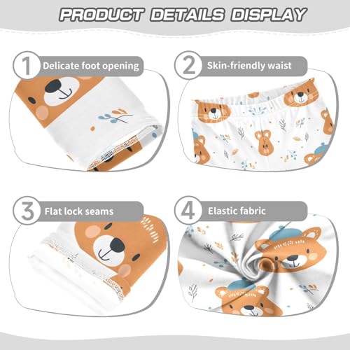 Cartoon Bear Girls Leggings Soft Stretch Workout Yoga Dance Pants for Kids Casual Tights3