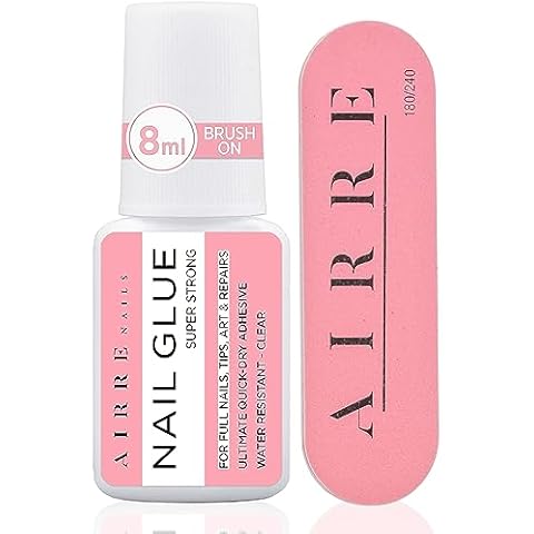 AIRRE Extra Strong Nail Glue with Brush Applicator Cover