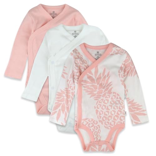 Image of HonestBaby unisex-baby 3-pack Long Sleeve Side-snap Kimono Bodysuits Organic Cotton for Infant Baby Boys, Girls, Unisex