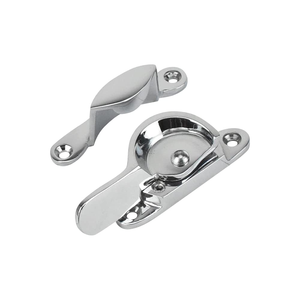 Sash Heritage Polished Chrome Solid Cast Brass Metal Sliding Sash Window Fitch Fastener (Locking)