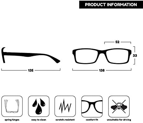 The Reading Glasses Company Black Readers Value 2 Pack męskie damskie UVR2092BK +1,50