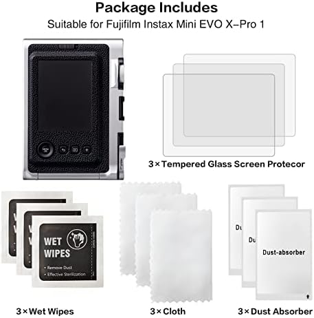 Rieibi (3 Packs) Screen Protector for Fujifilm Mini EVO X-Pro1 Digital Camera, 0.33mm 9H Hardness Tempered Glass Film for Fuji XPRO1 X-Pro 1 Anti-Fingerprint Anti-Scratch Ultra-clear