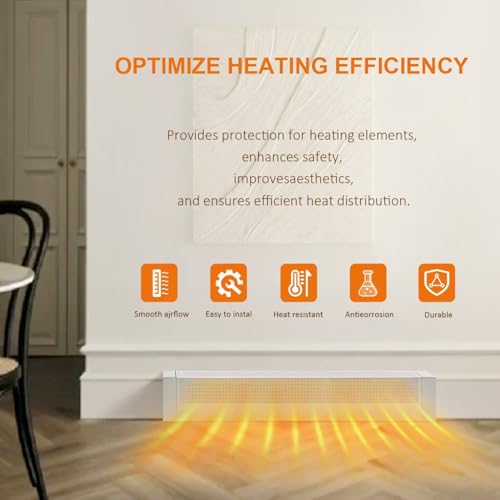 Galvanized Steel Baseboard Heater Cover 3FT (36in), Easy Installation, Left & Right End Caps Included, Heat Guard Enclosure for Replacing Old & Rusted Baseboard Heaters, White by AxureM - Used condition - Image 5