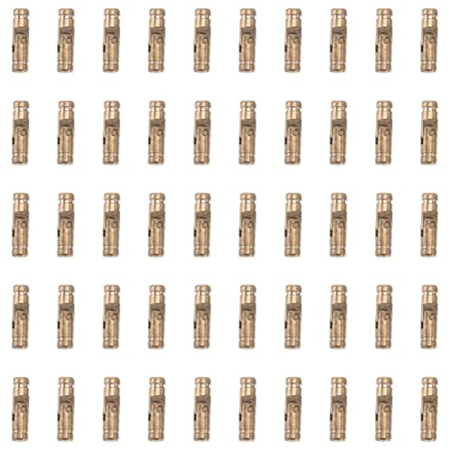 DOITOOL Brass Spring Hinge Self-Closing Cylindrical Hinge with Screws for Jewelry Boxes Compact 0.59 Inch Cabinet Hardware