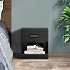 IlGruppone Comodino Moderno Cassetto con Maniglia E Scomparto Aperto Camera da Letto Portalibri Oggetti Mensola Libreria - Nero #1