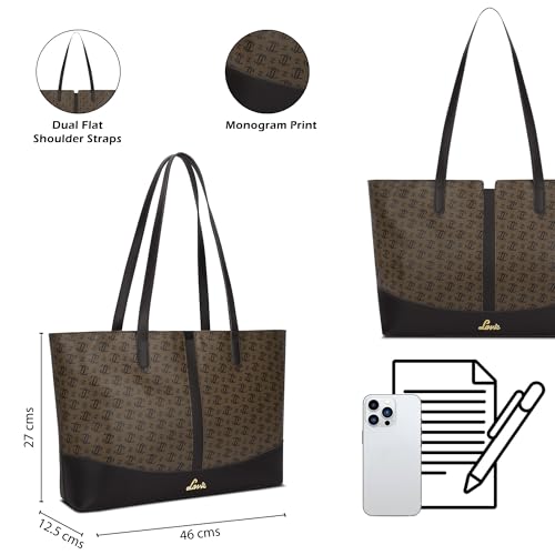 Image of Lavie Women's Mono LL Samara Tote Bag for Women | Tote Handbag for Work | Ladies purse | Stylish Shoulder Bag | Gift for Women