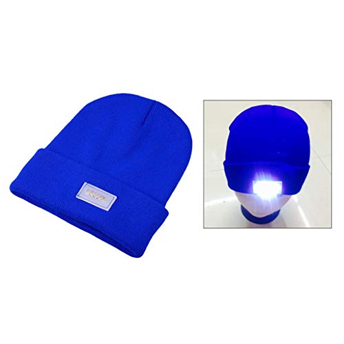 FAKEME Gorro LED Inverno Outono Tricotado Corrida Caminhada Acampamento Caminhada Boné Azul+Gorro LE