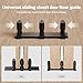 BINOTE Sliding Closet Door Floor Guide, Sliding Door Guides Floor Mount for Double Bypass Door, Update Adjustable 3-Roller Design