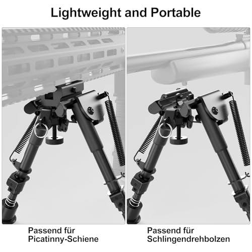 Feyachi Gewehr Zweibein mit Drehgelenk mit drehbarem Picatinny Integriertes Verstellbares Zweibein
