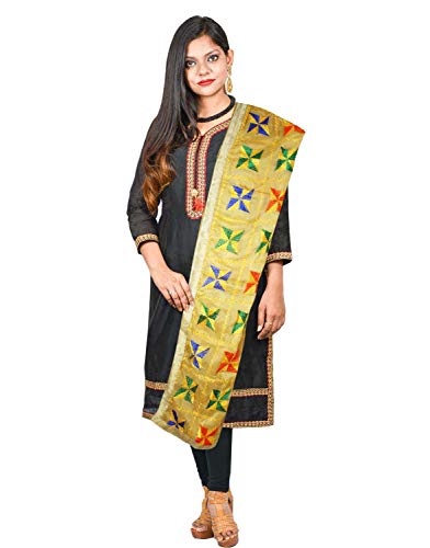 Traditional Punjabi Phulkari Dupatta Chiffon Multicolor Embroidered Stole Scalf Chunni Hijab for Woman2