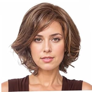 NewGtuizi 12 Inch Short Wigs Realistic Small Curly Wig with Bangs Soft High Temperature Fiber Wigs for Women Daily Use, Cosplay and Party, Short Hair Wigs