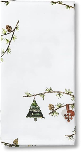 Rosendahl Set of 4 Christmas Table Napkins, White W. Deco, Pieno