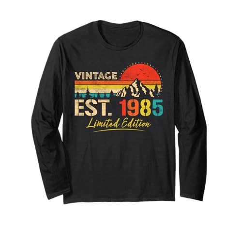 Vintage Est 1985 Limited Edition Classic 1985 Retro Birthday Maglia a Manica