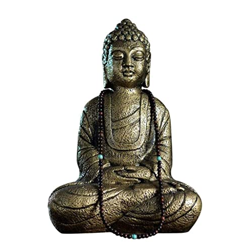 Statue Bouddha Sakyamuni : Ornement antique 36cm pour protection maison