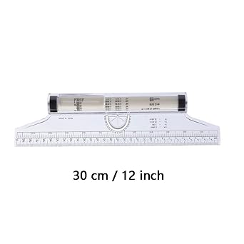 12 Inch Multipurpose Measuring Ruler - Drawing Parallel Ruler for Artists, Architects, Engineers (Y112-1)