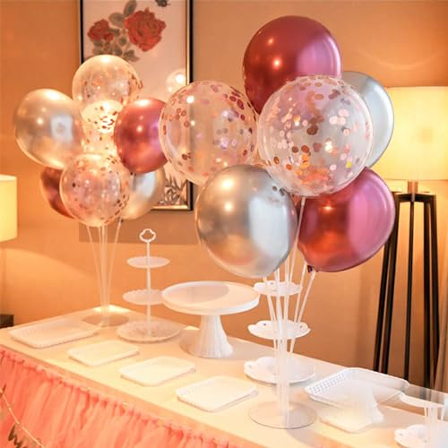 Image of Graduation Party Decorations Maroon /Maroon White Graduation Decorations Class of 2026 /Burgundy White Silver Balloons 60Pcs Burgundy Birthday Wedding (Pack of 3)
