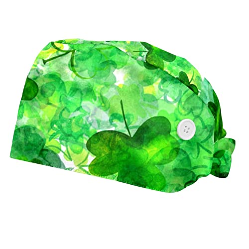 Couvre-chef unisexe aquarelle trèfles irlandais au design artistique et ajustement facile