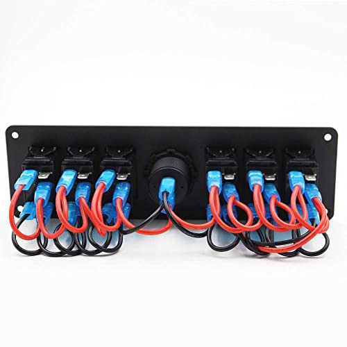 Image of 12-24V 6 Gang Waterproof Rocker Switch Panel Circuit Breaker LED Voltmeter For Car-6 Gang Rocker Switch
