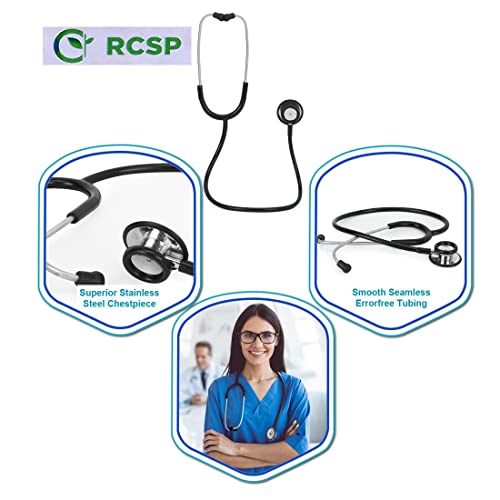 Image of RCSP Stethoscope for Kids Playing Toys Doctor Black Plastic Body Clear Sound