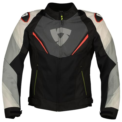 Blouson textile de moto REV'IT! Quantum 3 Air noir gris rouge 3XL