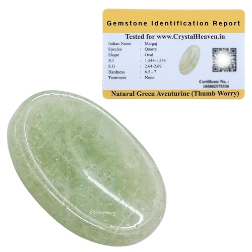 Image of Certified Green Aventurine Crystal Thumb Worry Pebbles Stones for Anxiety