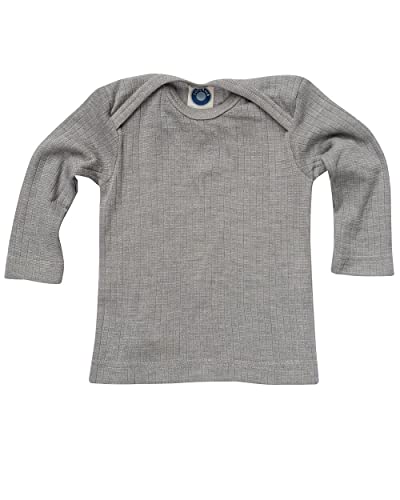 Cosilana, Camisa de manga larga para bebé, 45% algodón KBA 35% lana kbT, 20% seda…, gris, 86/92 cm