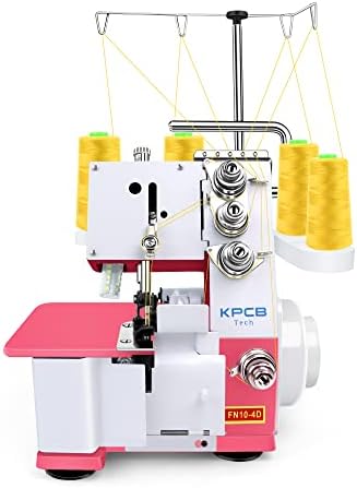 KPCB Serger Sewing Machine Overlock Machines with Upgraded LED Light and Accessories Kit (Pink)