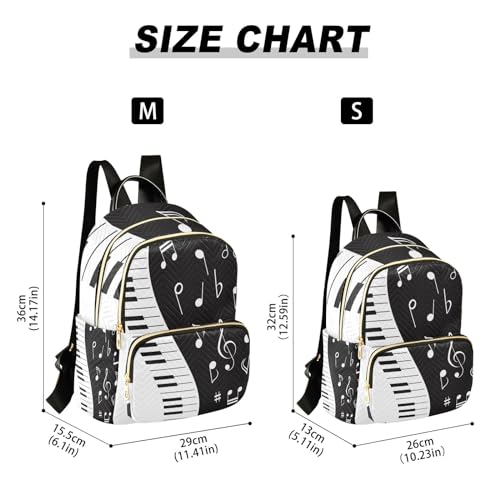 ALAZA Mini Backpack Purse for Women Lightweight Girls Small Size Music Note Piano School Teens College Traveling3