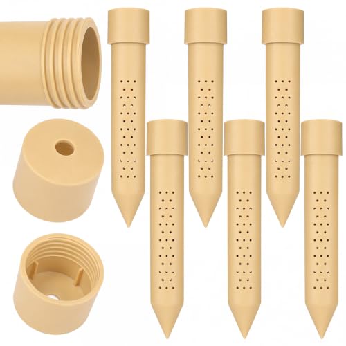 Junkin 6 Pack 8 Inch Large Deep Root Watering Stake, Tan 6