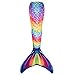 Fin Fun Mermaid Tail Only, Reinforced Tips, NO Monofin, New Rainbow Reef, Size Child 8