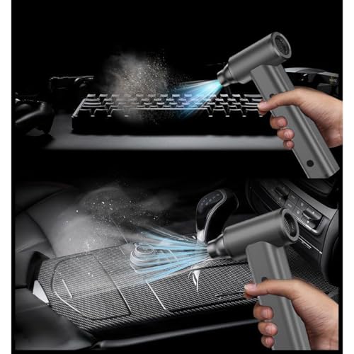 Soprador Aspirador Turbo Jet Fan 120.000 RPM Controle de Velocidade Bateria Recarregavel USB Acende