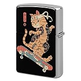 ジッポライターカバー ZIPPO兼用ケース 和風 スノーボード 猫 ジッポライター兼用ケース ライターケース メンズ 金属 喫煙具 ライター保護カバー オイルライターケース 互換性があ 男性 記念日 誕生日 父の日 人気 喫煙アクセサリー 贈り物 コレクション